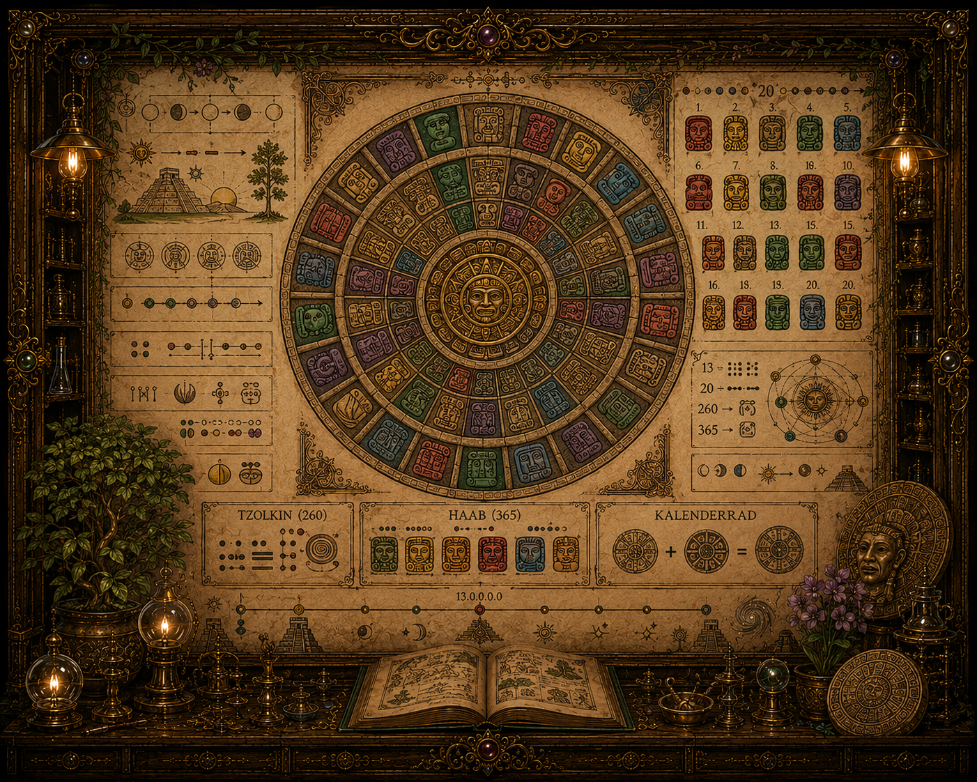 Rueda Calendárica Maya – Tzolk'in y Haab'